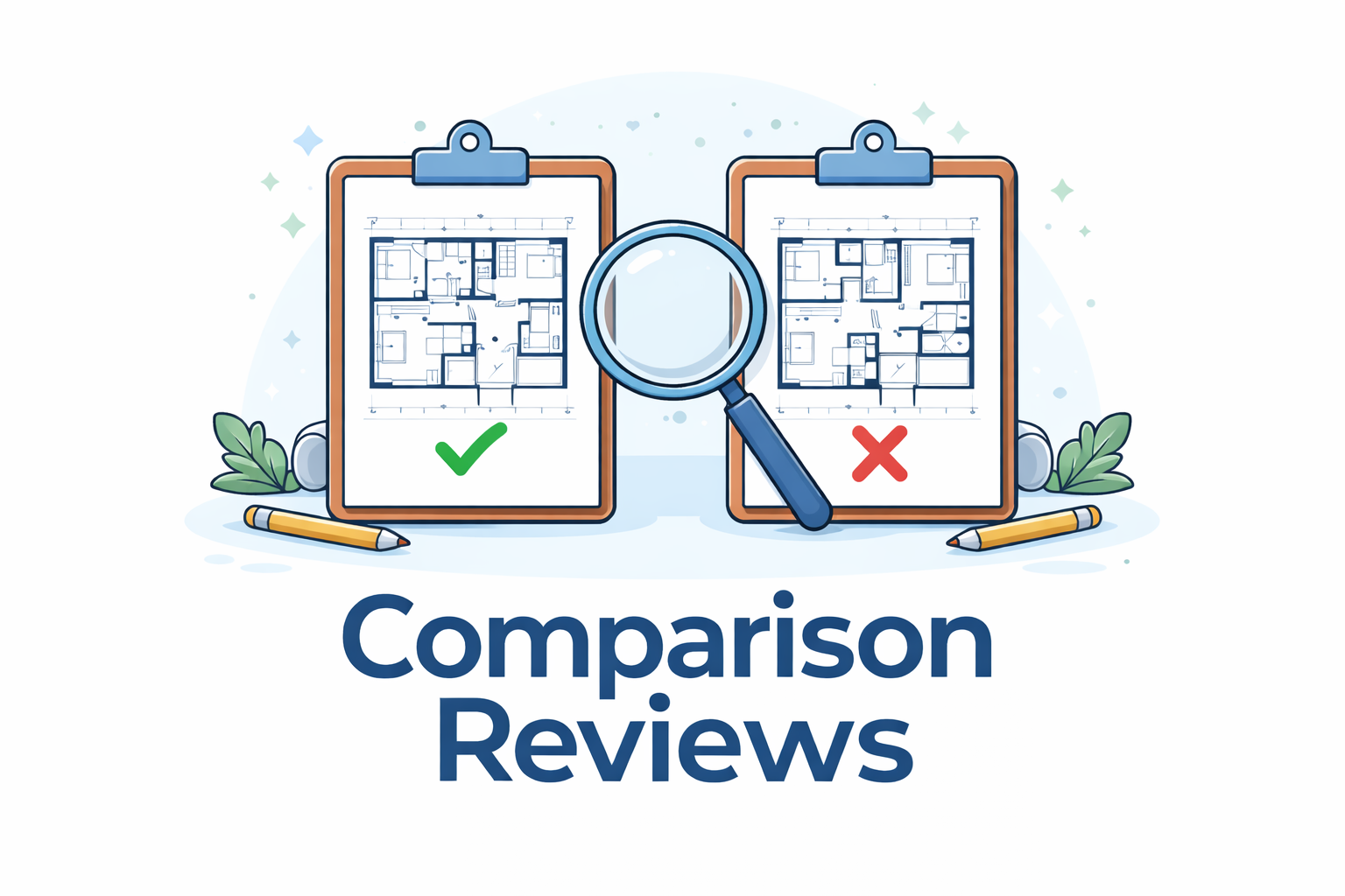 Professional design review comparing two different floor plans or two different layout options for a single room