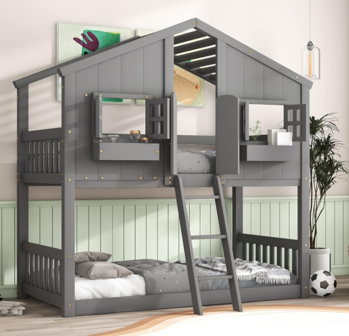 Twin Over Twin House Bunk Bed