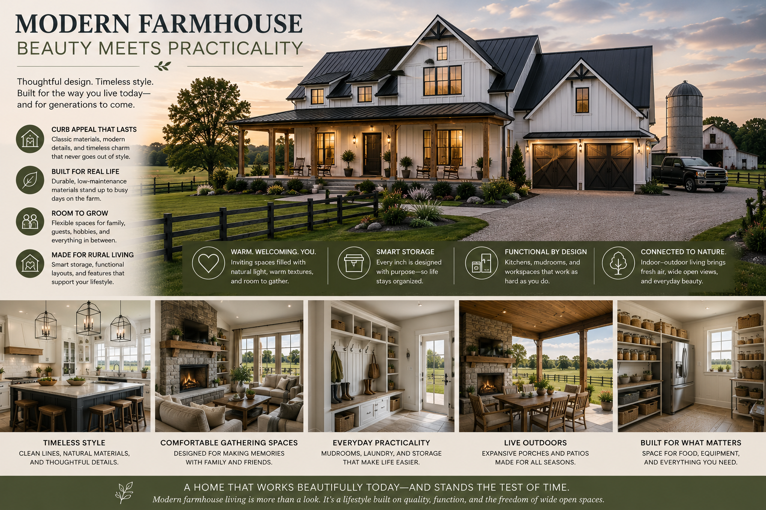 Thoughtful Farmhouse Designs Will Be Beautiful AND Practical For Years To Come